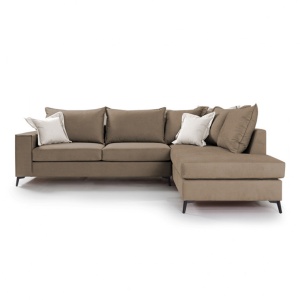 Αριστερός Γωνιακός Καναπές Boston Mocha - Κρεμ 290x235x95 cm - Img 2