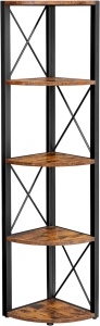 Βιβλιοθήκη γωνιακή Vasagle Καφέ 30 x 30 x 160 cm