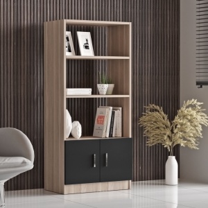 Βιβλιοθήκη Vario D - Oak, Μαύρη