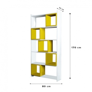 Βιβλιοθήκη Box - Λευκό, Yellow - Img 5