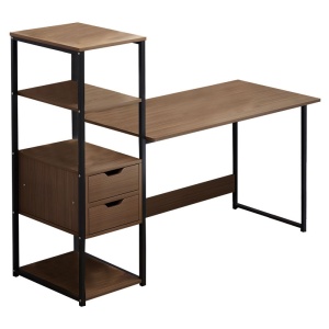 Γραφείο με βιβλιοθήκη Zayn II Pako World Καρυδί 107x40x110 cm