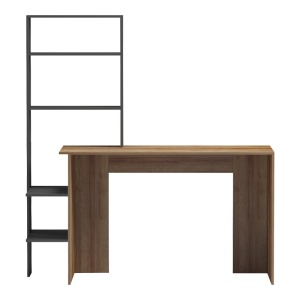 Γραφείο εργασίας με ράφια Bivoro Καφέ 146x55x129 cm - Img 3