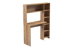 Γραφείο Janson Pakoworld με βιβλιοθήκη, χρώμα δρυς, 113.2x40x141.8 cm - Img 7