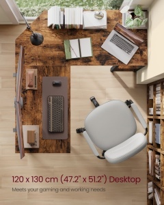 Γωνιακό γραφείο Vasagle Καφέ 130x120x74.7 cm - Img 3