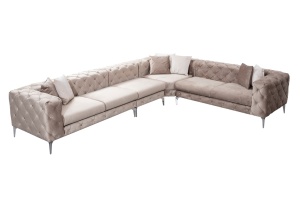 Δεξιός Γωνιακός Καναπές Como Μπεζ 310x73x270 cm - Img 6