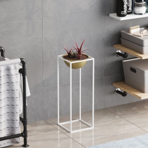 Διακοσμητική Γλάστρα GED021C Χρυσό 22x60x22 cm - Img 2