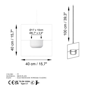 Διακοσμητική Γλάστρα Pandantif Λευκό 40x40x17 cm - Img 7