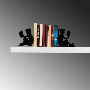 Διακοσμητικός μεταλλικός βιβλιοστάτης Kitap tutucu Μαύρο 40.5x14x22 cm - Img 2