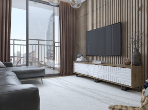 Έπιπλο TV Askal Oak-Λευκό - Img 2