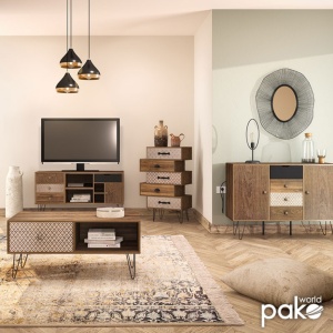 Έπιπλο TV Boho Walnut-Μαύρο - Img 3