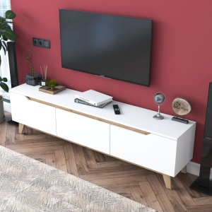Έπιπλο TV D1 Λευκό 180x35x48.6 cm - Img 4