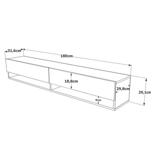 Έπιπλο TV Handra Λευκό 180x31.5x29.5 cm - Img 5