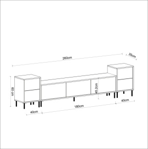 Έπιπλο TV Imaj Λευκό 180x45.2x35 cm - Img 10