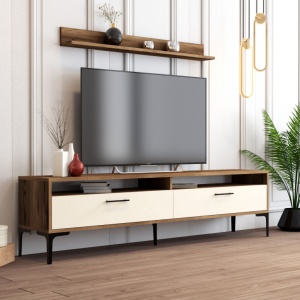 Έπιπλο TV Istanbul-Walnut, Κρεμ - Img 2