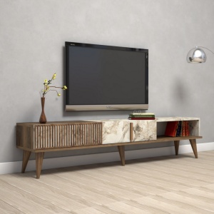 Έπιπλο TV Milan Walnut-Λευκό - Img 2