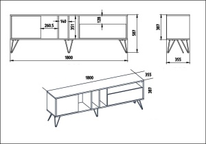 Έπιπλο TV Mistico Καρυδί 180x58.7x35.5 cm - Img 6