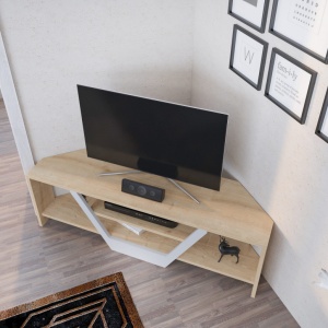 Έπιπλο TV Sares-Oak, Λευκό - Img 4