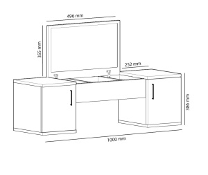 Επιτοίχια τουαλέτα μακιγιάζ Mercan Λευκό 100x74.1x35 cm - Img 6