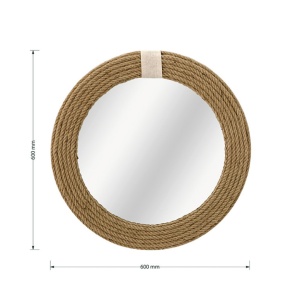 Επιτοίχιος καθρέφτης Rope 20767 Natural 60x2x60 cm - Img 3