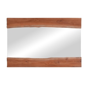 Καθρέφτης Riverine από ξύλο teak σε φυσική απόχρωση 120x80x4 cm