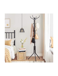 Καλόγερος Songmics, Μέταλλο, Μαύρο, 182 cm - Img 3