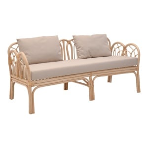 Καναπές κήπου 2 θέσεων Ytrone Boho Pako World Natural 166x61.5x71 cm