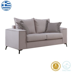 Καναπές Verona 2 θέσεων κρεμ - mocha μαξιλάρια 173x93x100 cm