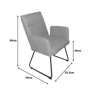 Καρέκλα με μπράτσα Essential Γκρι 55.5x59x89 cm - Img 2