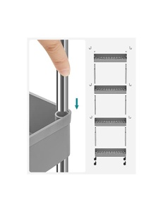 Καρότσι Αποθήκευσης Songmics Γκρι KSC008G01 40 x 12 x 86 cm - Img 6