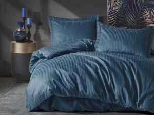 Κλινοσκεπάσματα Elegant Stripe Μπλε (Σατέν Deluxe)