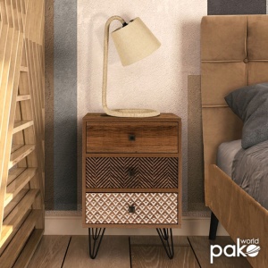 Κομοδίνο Boho Walnut 40x40x59 cm - Img 2