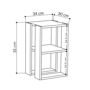 Κομοδίνο Lonie Λευκό 30x55x30 cm - Img 3