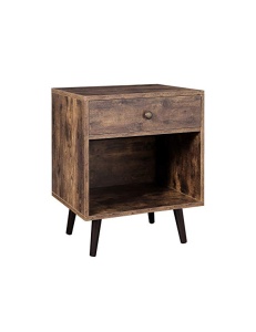 Κομοδίνο, Vasagle, 1 συρτάρι, Καφέ Rustic, LET71BX, 50 x 40 x 58 cm