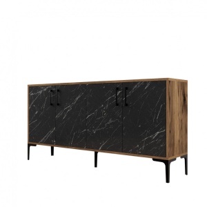 Κονσόλα Kiev160 Walnut-Μαύρο Marble - Img 6