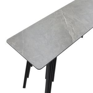Κονσόλα Lifo MDF σκούρο γκρι τσιμέντο - μαύρο 120x40x75 cm - Img 3