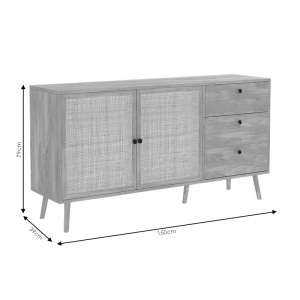 Κονσόλα Oslo μαύρη με χρώμα φυσικού ξύλου 150x39x79 cm - Img 5