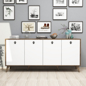 Κονσόλα Elite 1612 Walnut-Λευκό