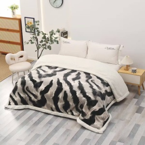 Κουβέρτα Cocolino με γουνάκι, Zebra Urgie 200x230 cm