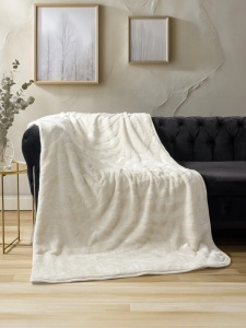 Κουβέρτα Emboss Cottonbox Κρεμ, 220x240
