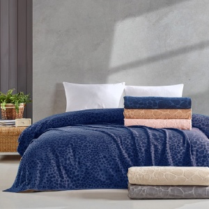 Κουβερλί Camel Μπλε Σκούρο 220x240 cm (Βελούδο)