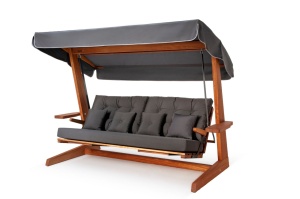 Κούνια Κήπου 3 Θέσεων Luna Deluxe 2600, Ανθρακί, 260x200x195 cm - Img 13