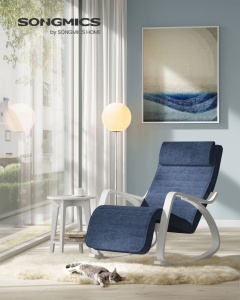 Κουνιστή καρέκλα Songmics Μπλε 121.5x67x84 cm - Img 2