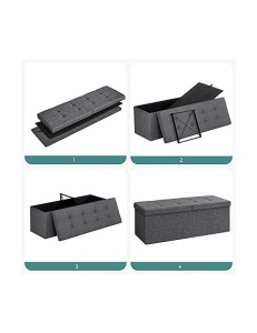 Κουτί Αποθήκευσης, Songmics, LSF76GYZ, Γκρι, 300 Kg, 110 x 38 x 38 cm - Img 4
