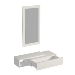 Κρεμαστή κονσόλα με καθρέφτη Vien Λευκό 82x15.8x29.6 cm - Img 5
