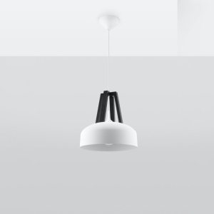 Κρεμαστό φωτιστικό E27 Casco V1, Λευκό, 30x30x85 cm - Img 2