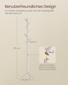 Κρεμάστρα Vasagle Μπεζ 47x47x175 cm