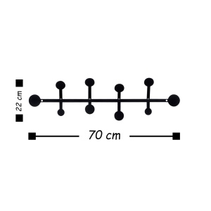 Μεταλλική Κρεμάστρα Rod Μαύρο 70x22 cm - Img 3