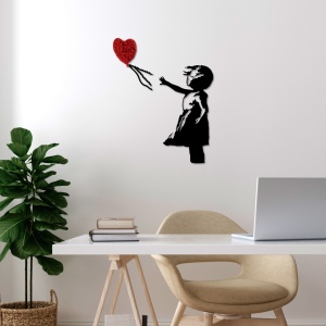 Μεταλλικός πίνακας Banksy Κόκκινο 105x85 cm - Img 3