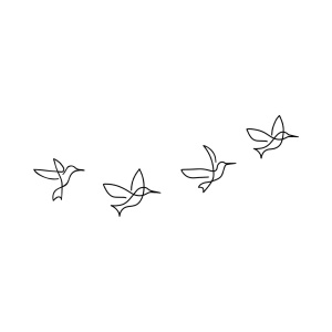 Μεταλλικός πίνακας Birds Μαύρο 18x21 cm - Img 4