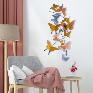 Μεταλλικός πίνακας Butterflies Πολύχρωμος 105x8x57 cm - Img 5